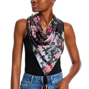 Johnny Was 100% large square silk scarf new